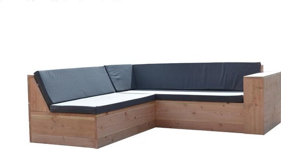 Wood4you Loungeset Steigerhout ''San Francisco Incl Kussens 180x180 Cm - Bruin