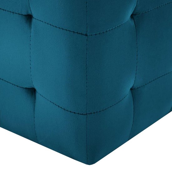 Vidaxl Nachtkastjes 2 St 30x30x30 Cm Fluweel - Blauw