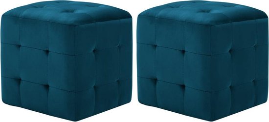 Vidaxl Nachtkastjes 2 St 30x30x30 Cm Fluweel - Blauw