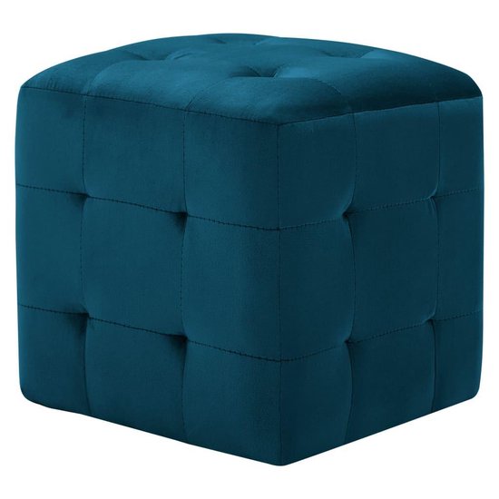 Vidaxl Nachtkastjes 2 St 30x30x30 Cm Fluweel - Blauw