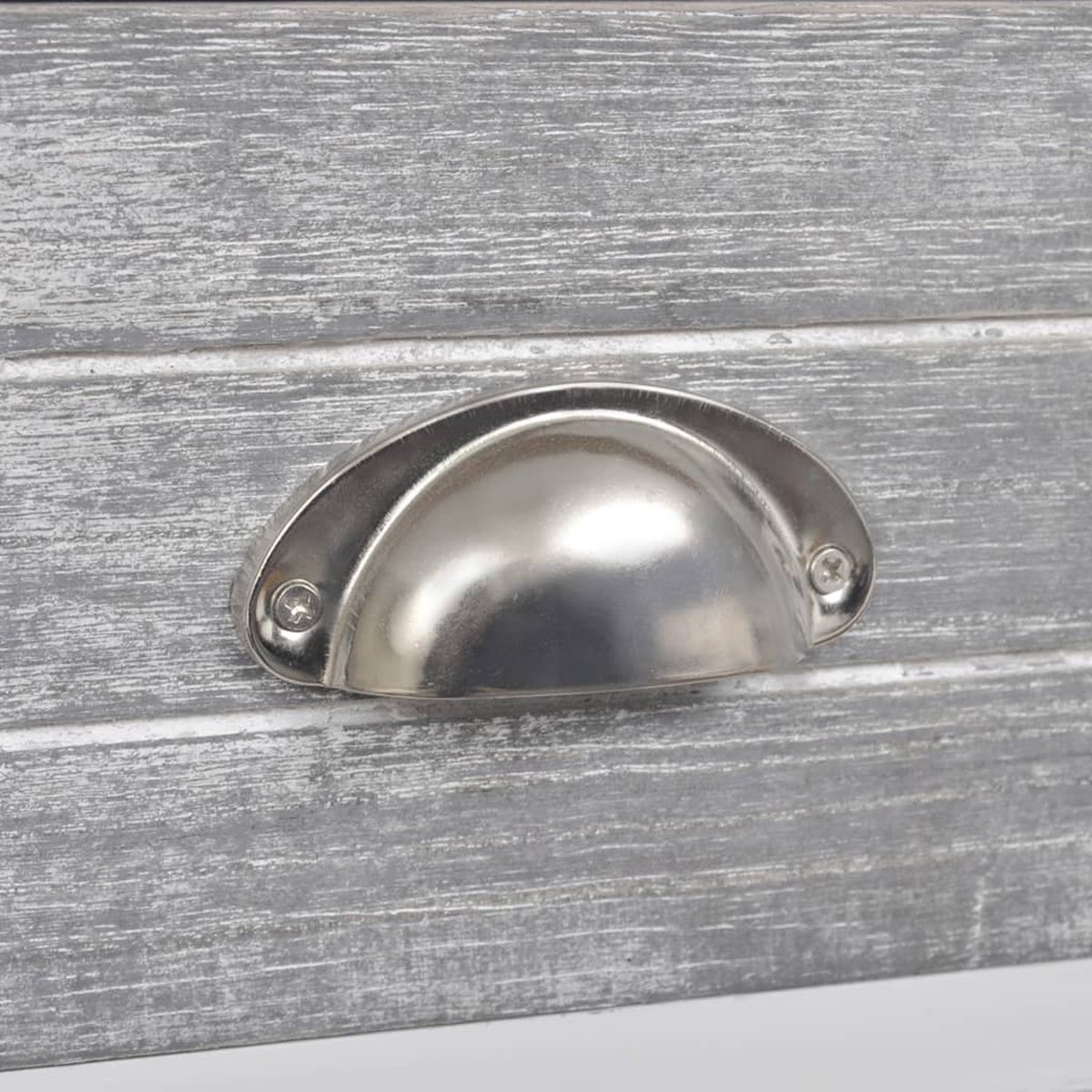 Vidaxl Nachtkastje 38x28x45 Cm Paulowniahout En Wit - Grijs