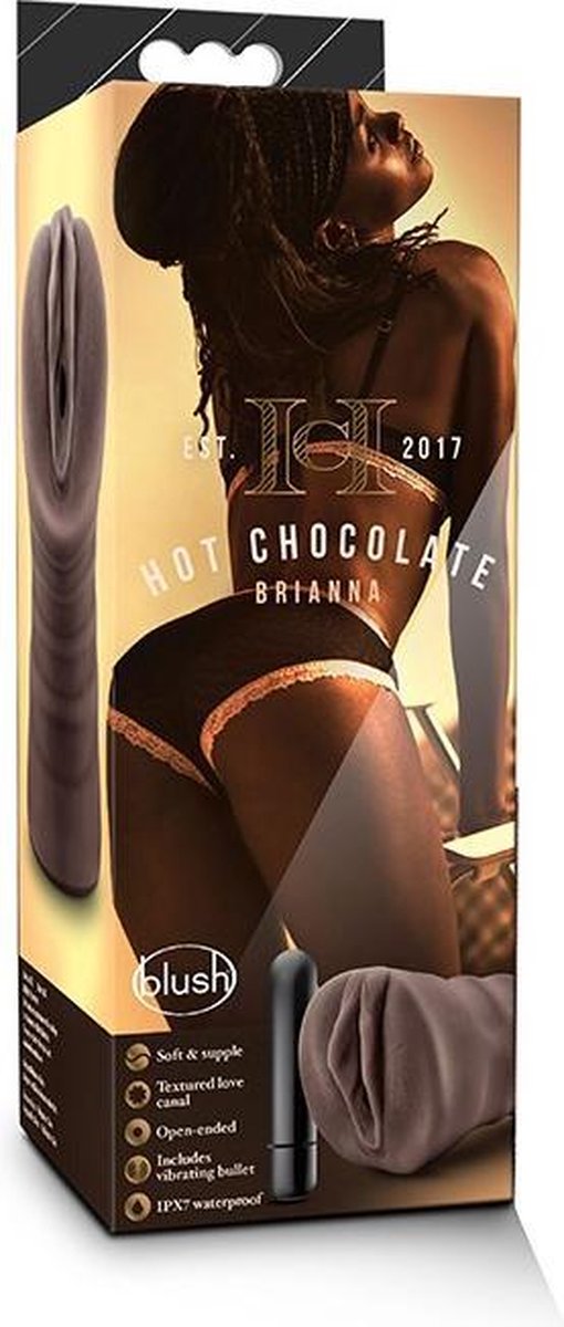Blush Vagina masturbator Brianna Hot Chocolate met vibratiebullet - Bruin