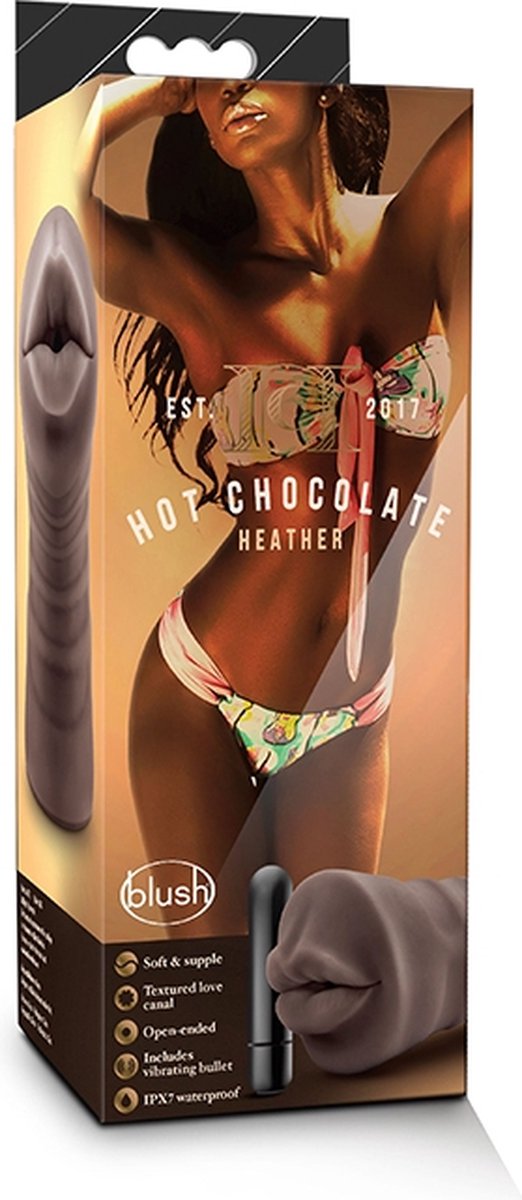 Blush Mond masturbator Heather Hot Chocolate met vibratiebullet - Bruin