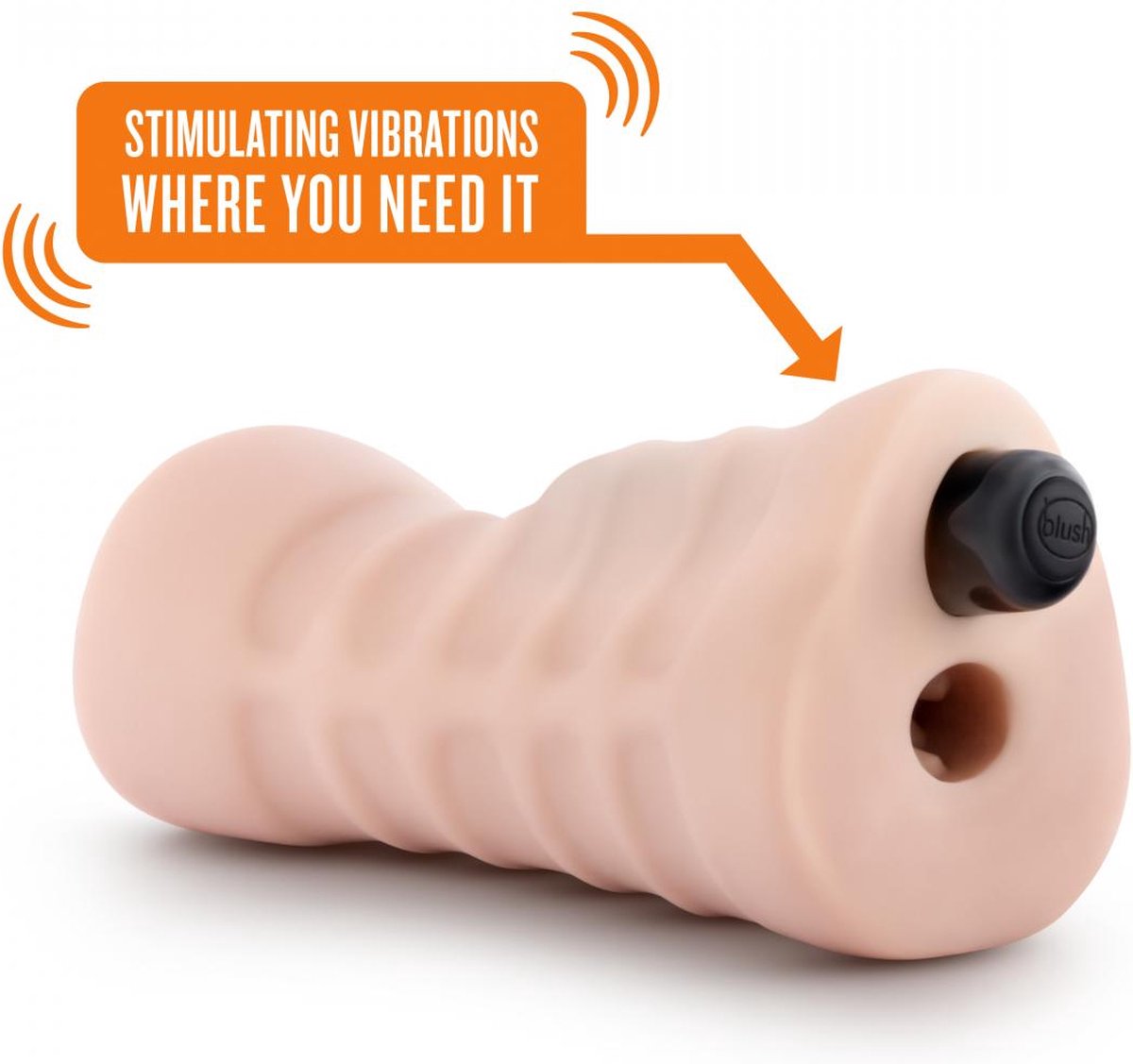 M For Men Mond masturbator Skye met vibratiebullet - Beige