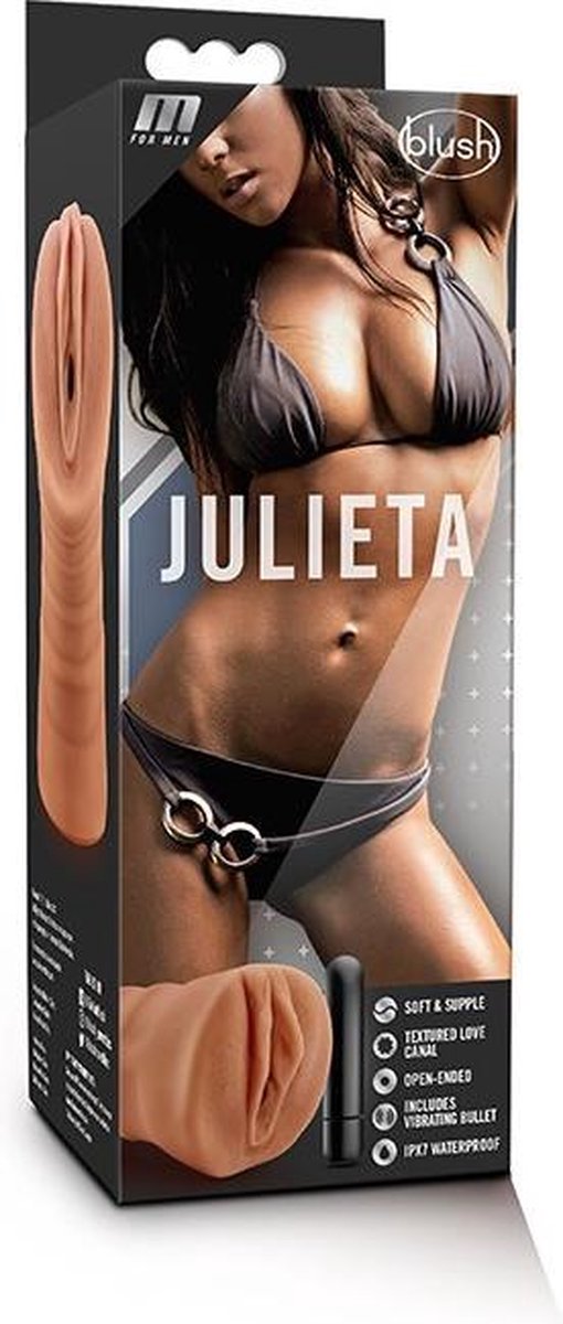 M For Men Vagina masturbator Julietta met vibratiebullet - Beige