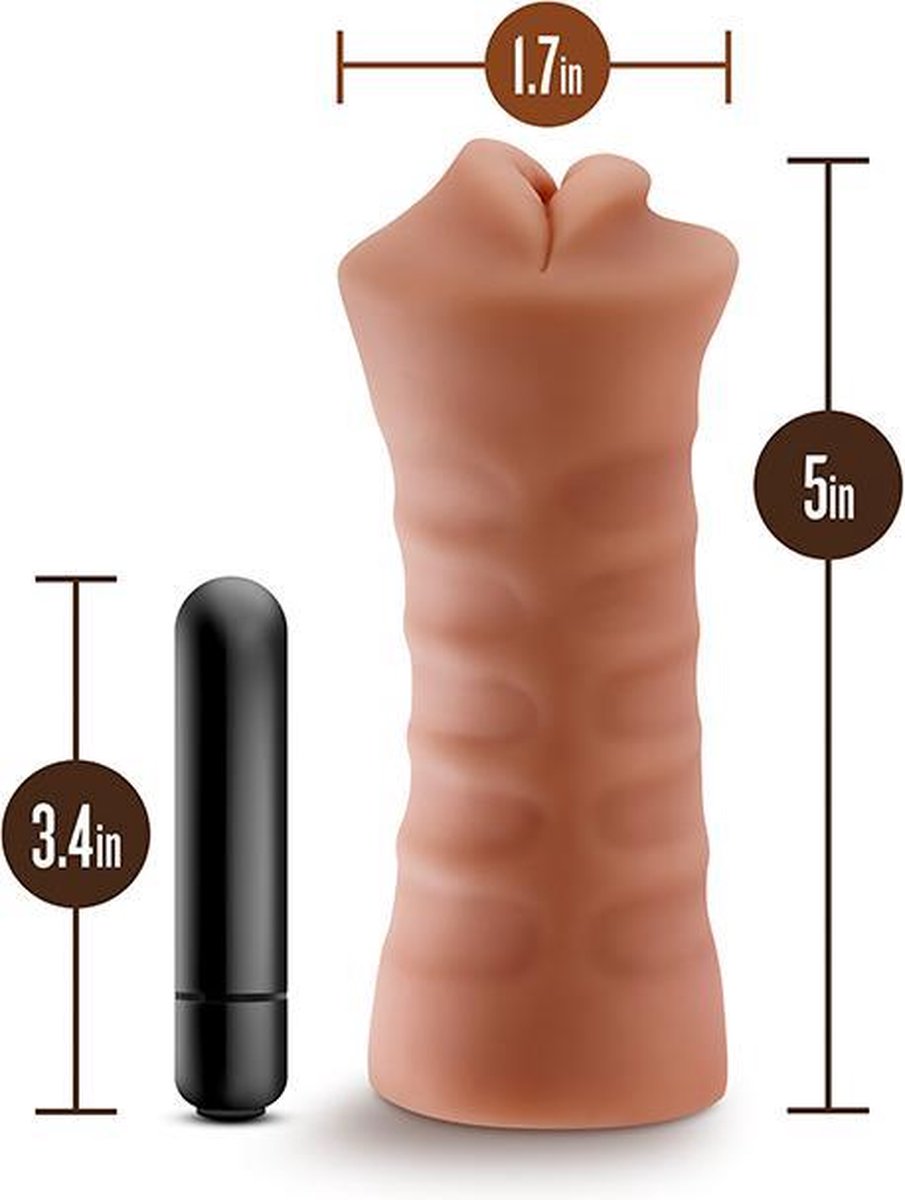 M For Men Mond masturbator Isabella met vibratiebullet M for Me - Beige