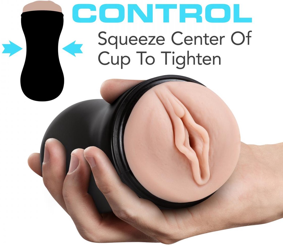 M For Men masturbator met glij-eigenschappen noppen - Beige