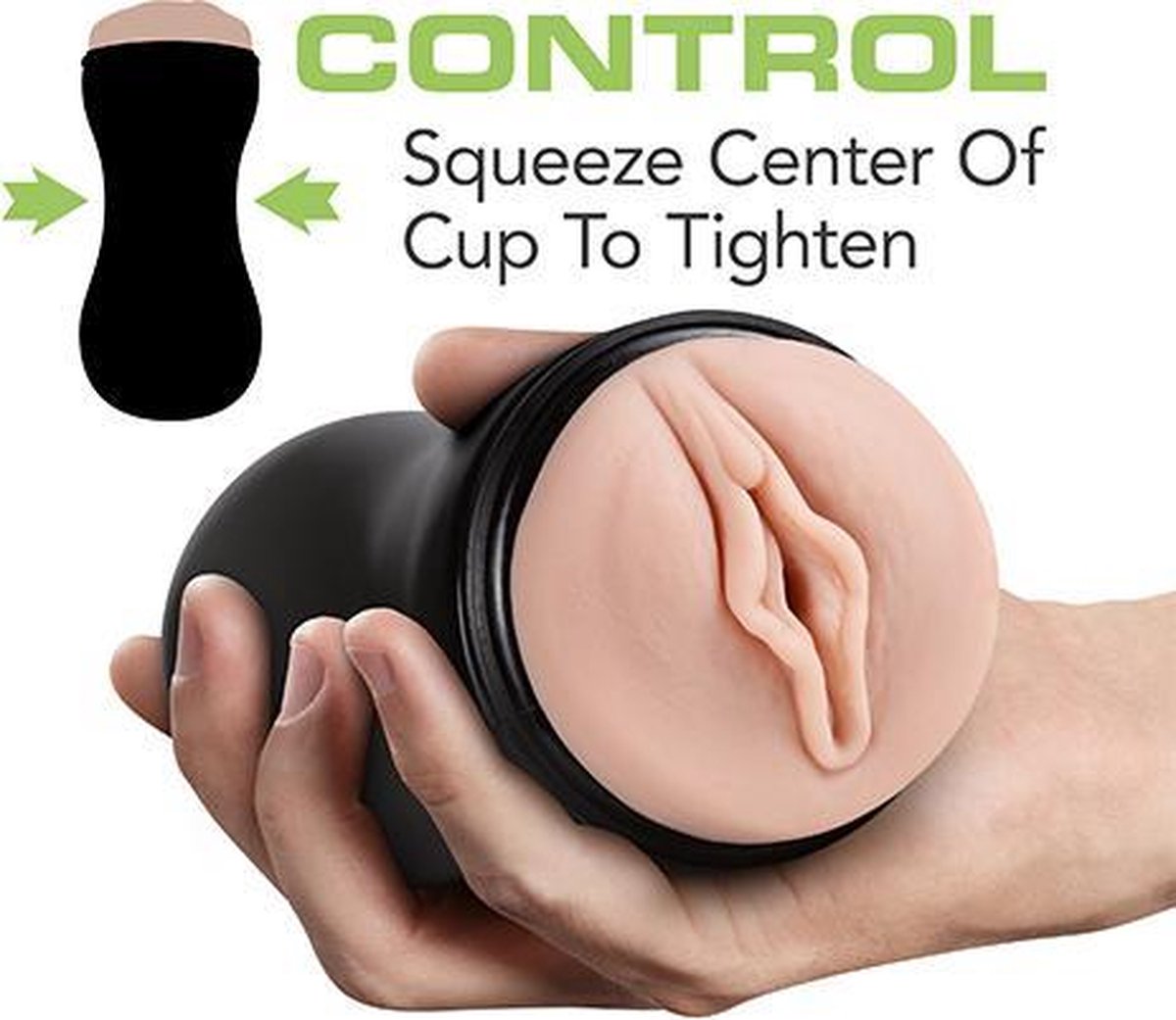 M For Men masturbator met glij-eigenschappen ribbels - Beige