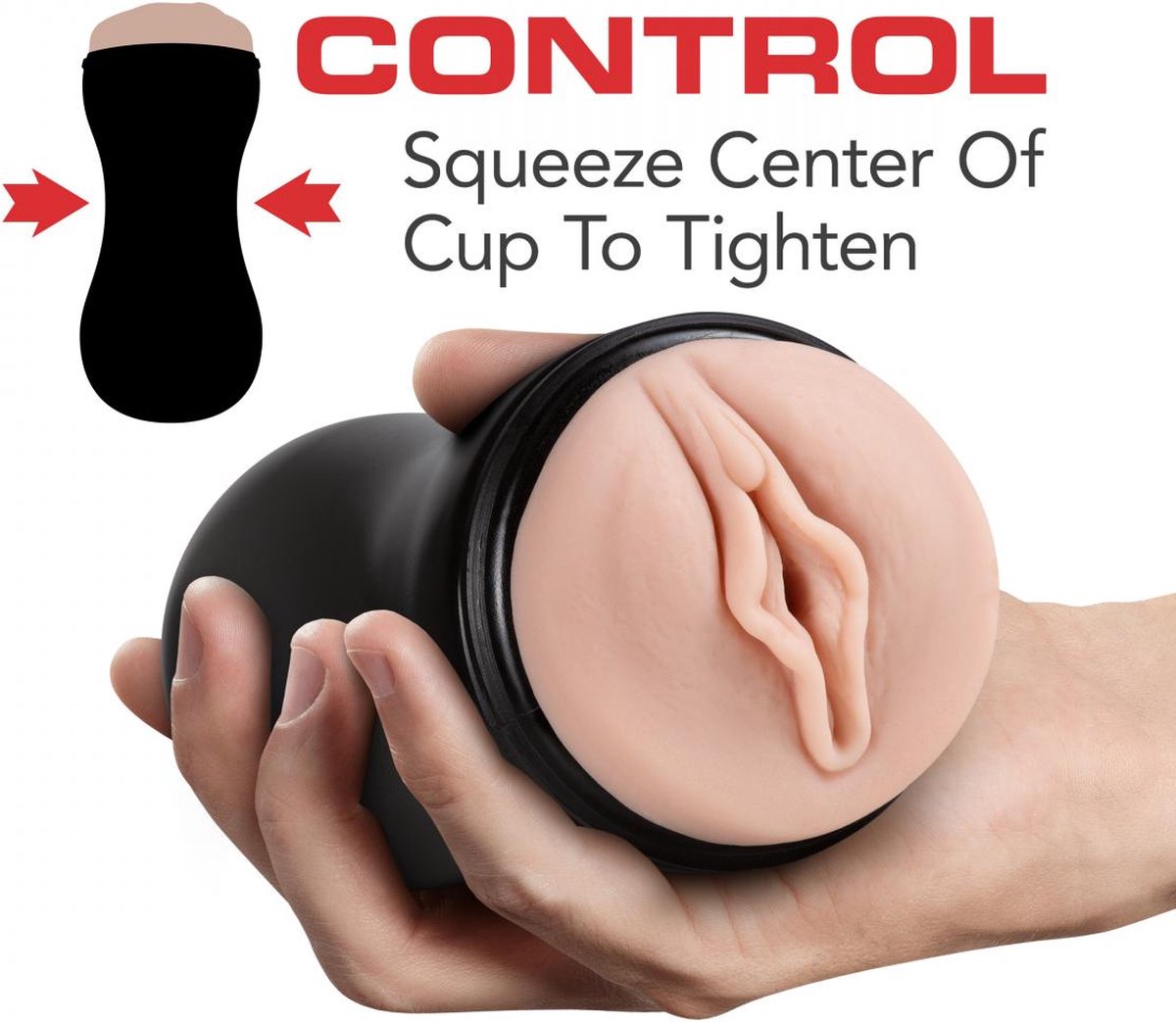 M For Men masturbator met glij-eigenschappen ribbels en noppen - Beige