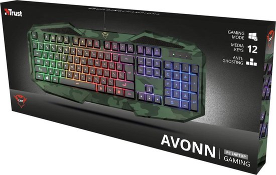 Trust Gxt 830 Rw-c Avonn Gaming Keyboard - Groen