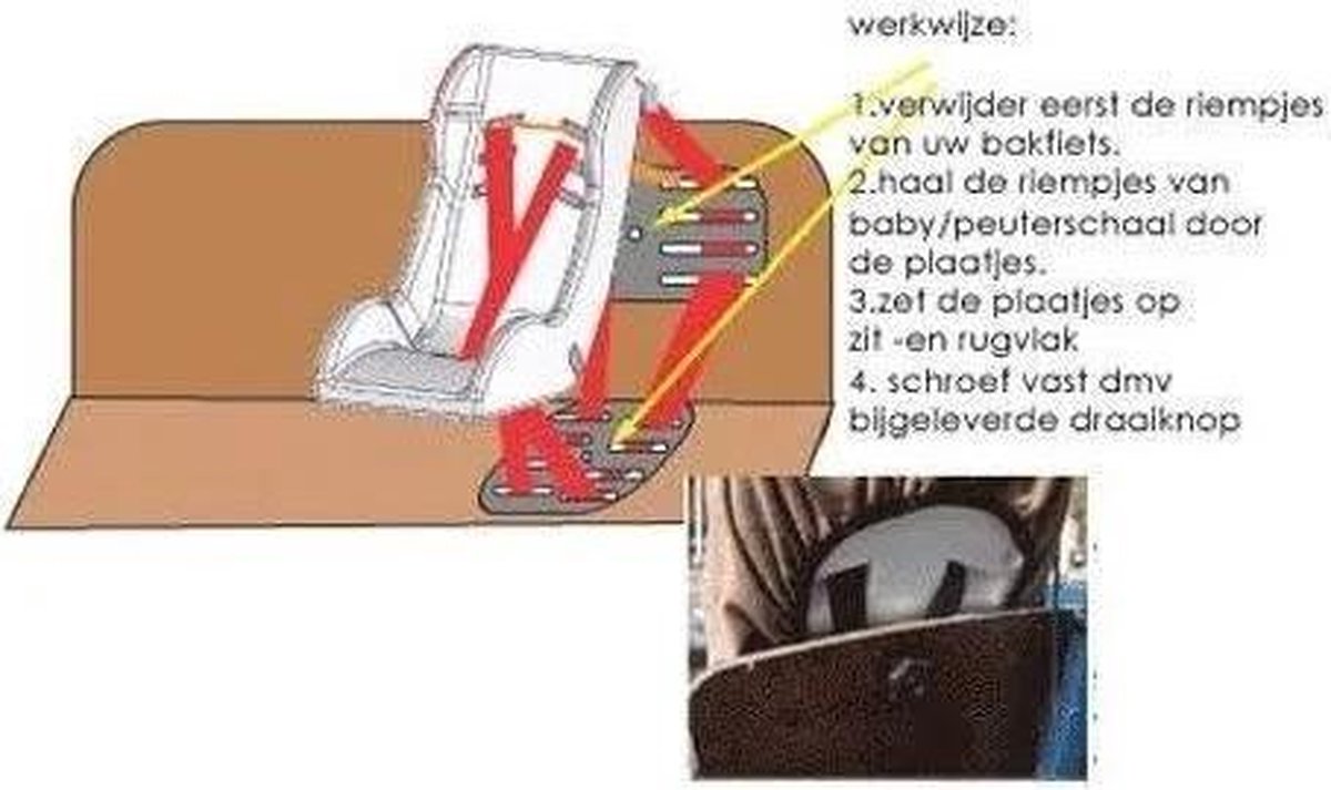 Melia Bakfiets Bevestigingsset (A) Voor Babyschaal - Grijs