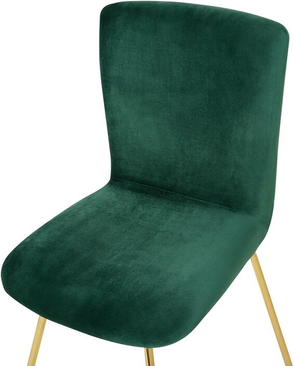 Beliani Rubio Eetkamerstoel Set Van 2 Fluweel 46 X 43 Cm - Groen