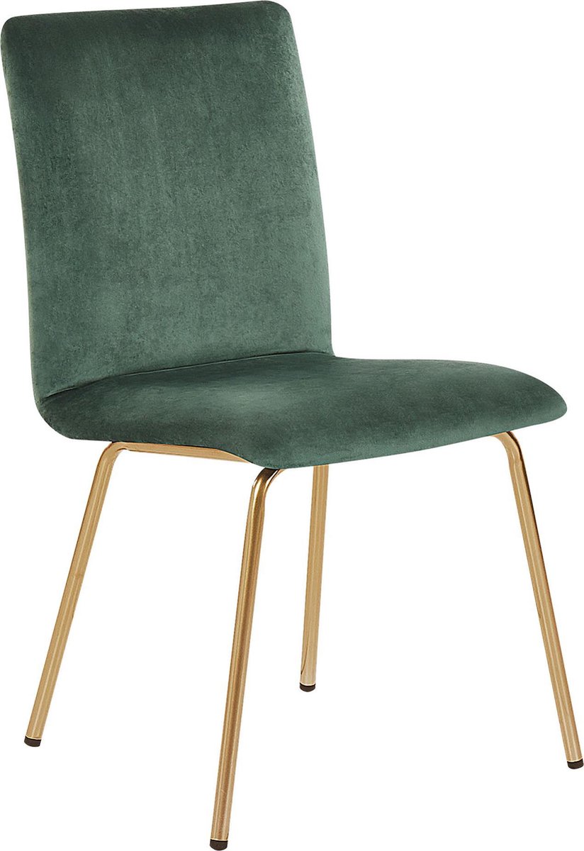 Beliani Rubio Eetkamerstoel Set Van 2 Fluweel 46 X 43 Cm - Groen