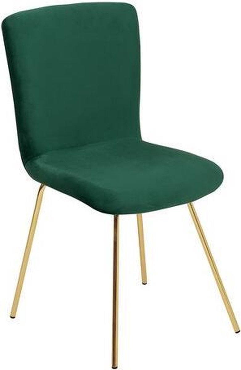 Beliani Rubio Eetkamerstoel Set Van 2 Fluweel 46 X 43 Cm - Groen