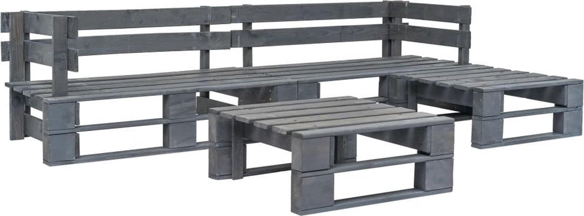 Vidaxl 4-delige Loungeset Pallet Hout - Gris