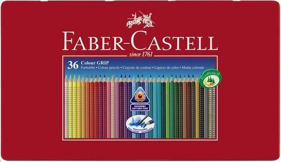 Faber Castell Kleurpotlood Faber-castell Grip Metalen Etui A 36 Stuks