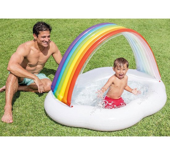 Intex Babybadje Rainbow Cloud 142 X 119 X 84 Cm - Wit