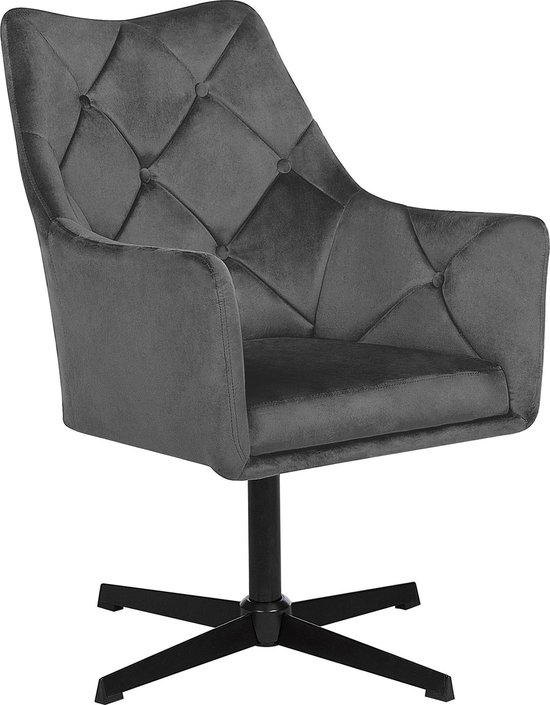 Beliani Vaksala Fauteuil Fluweel 73 X 61 Cm - Grijs