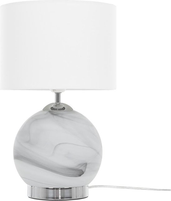 Beliani Uele Tafellamp Glas 24 X 24 Cm - Wit