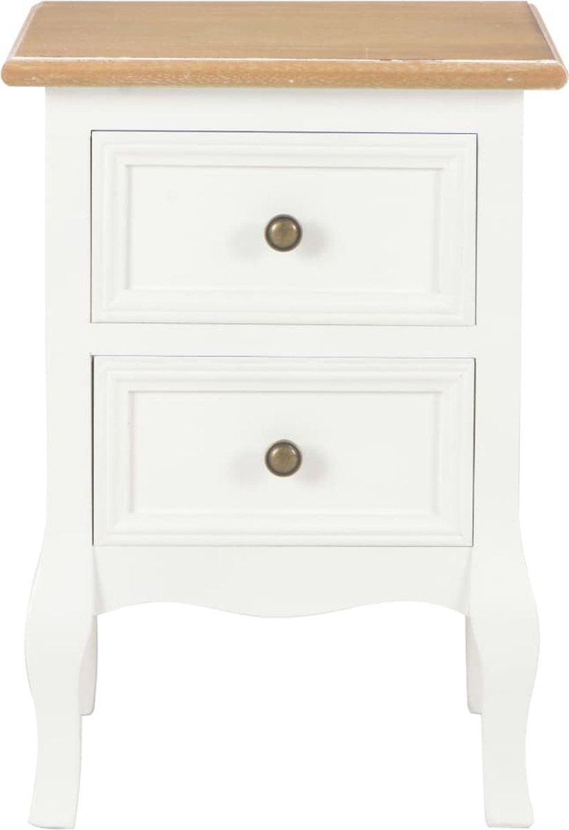 Vidaxl Nachtkastje 2 St 35x30x49 Cm Mdf - Wit