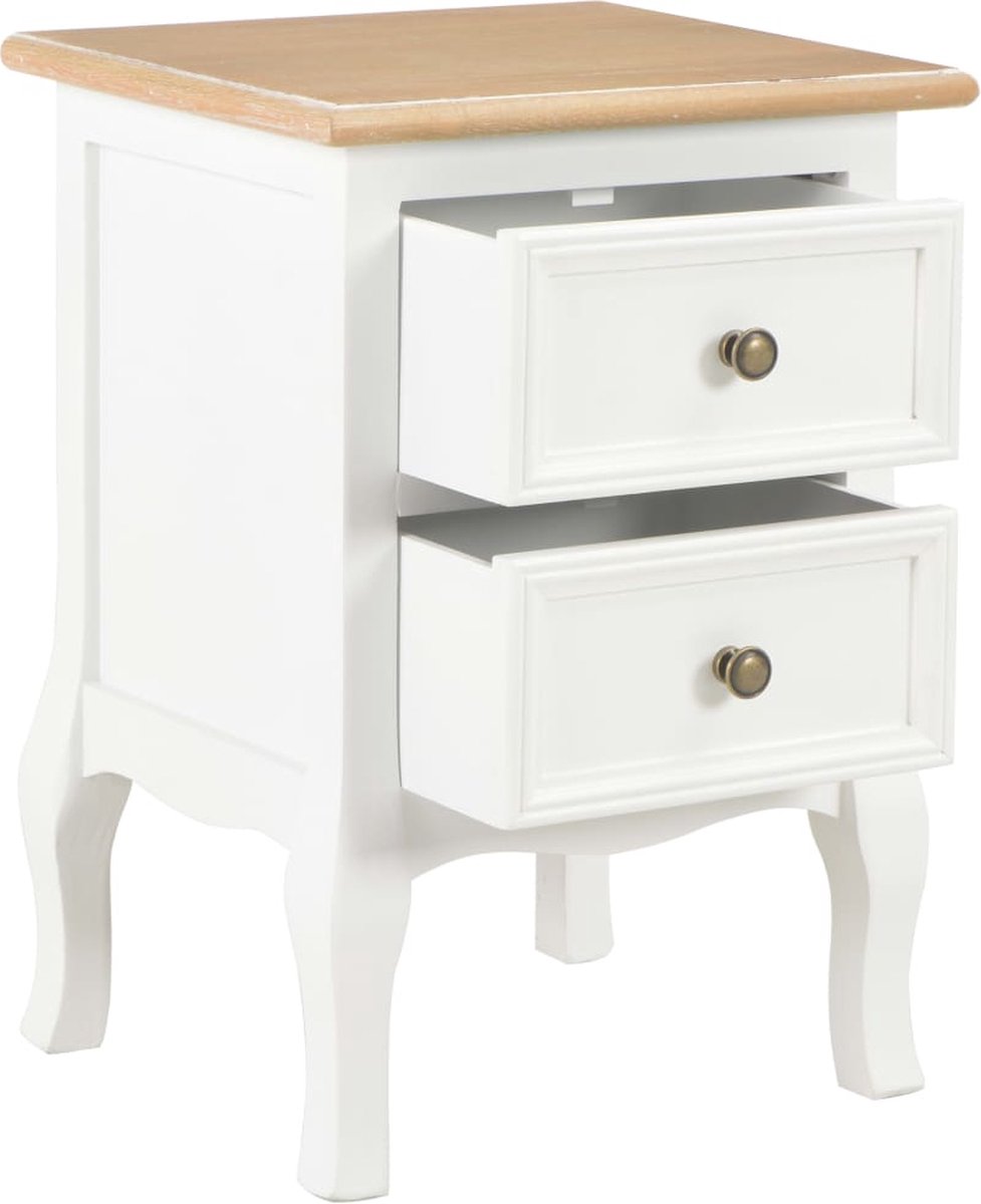 Vidaxl Nachtkastje 2 St 35x30x49 Cm Mdf - Wit