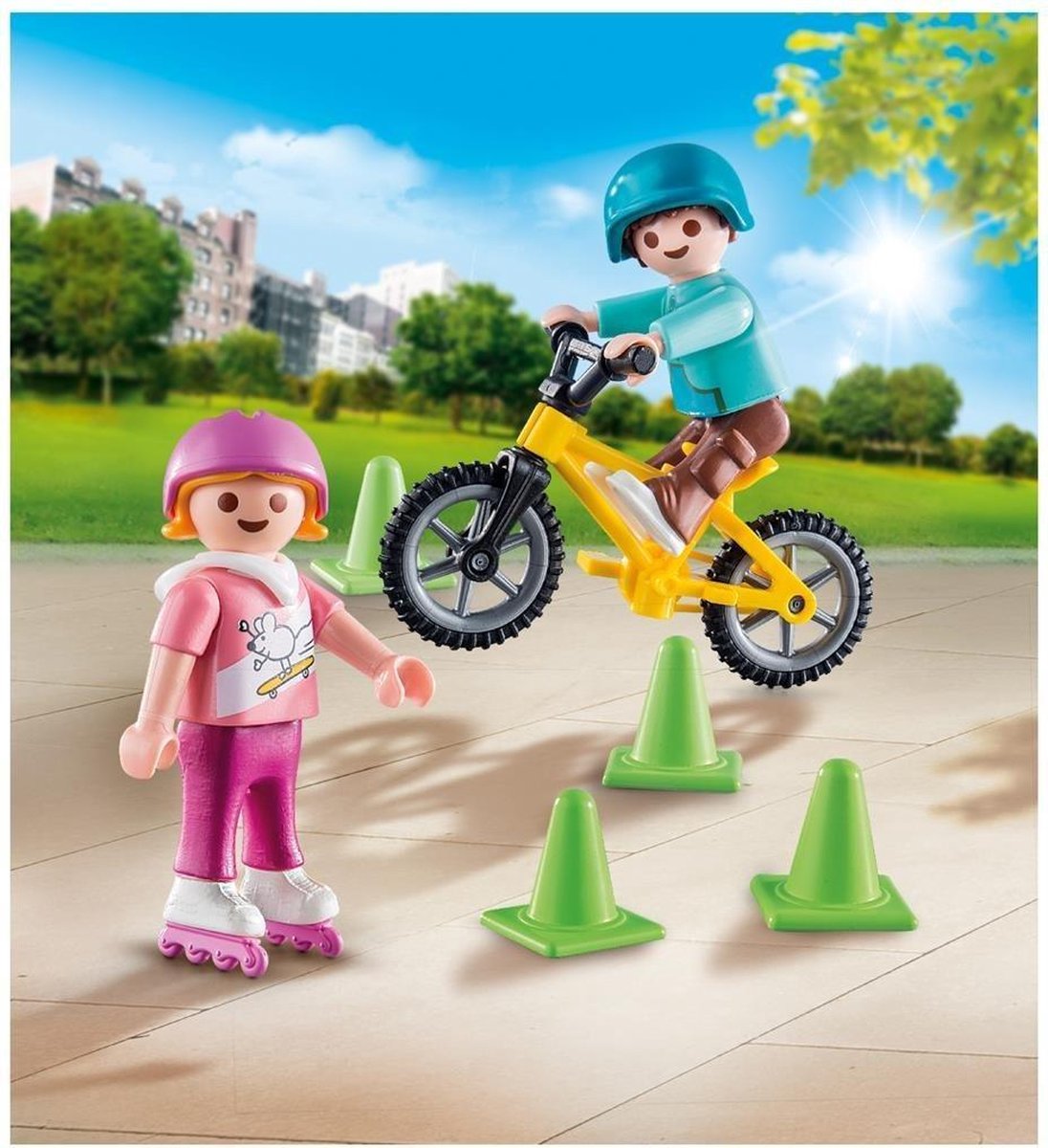 Top1Toys Playmobil 70061 Kinderen Met Fiets En Skates