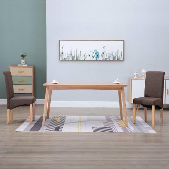 Vidaxl Eetkamerstoelen 2 St Stof - Bruin