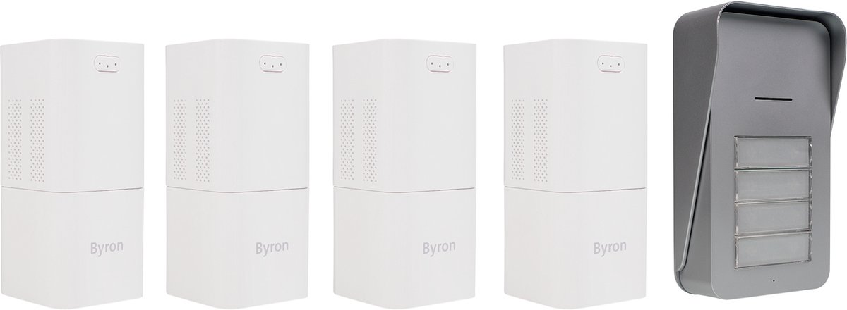 Byron DIC-21545 Draadloze Deurbel Voor 4 Appartementen