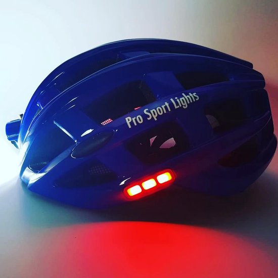 Pro Sport Lights Fietshelm Met Verlichting Unisex Mt 49-59 - Blauw