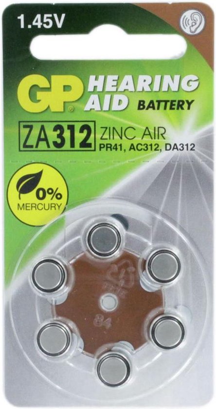 GP Da312 Knoopcel Zinc Air Batterij