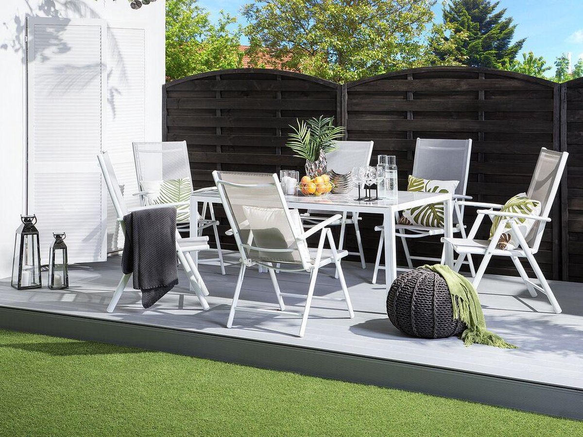 Beliani Catania Tuinset Aluminium 90.5 X 160 Cm - Grijs