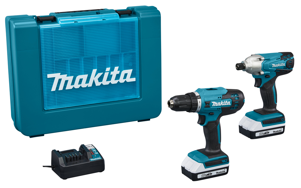 Makita DK18A35X2 | Combiset | DF488D Accuboor + TD127D Slagschroeverdraaier | 18V | 2,0 AH Li-ion | G-Serie