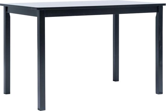 Vidaxl Eettafel 114x71x75 Cm Massief Rubberwood - Negro