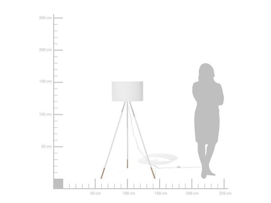 Beliani Tobol Staande Lamp Metaal 60 X 60 Cm - Wit