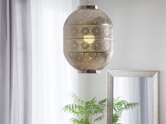 Beliani Maringa Hanglamp Metaal 23 X 23 Cm - Silver