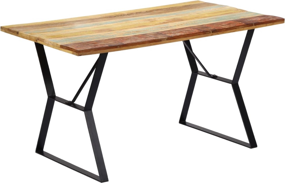 Vidaxl Eettafel 140x80x76 Cm Massief Gerecycled Hout - Bruin