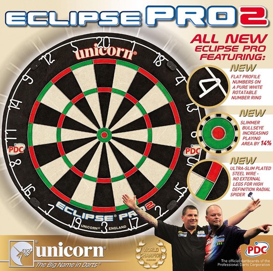 Unicorn Dartbord Eclipse Pro2 45,7 Cm Sisal/staal