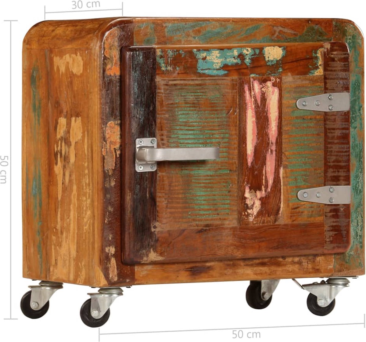 Vidaxl Nachtkastje 50x30x50 Cm Massief Gerecycled Hout