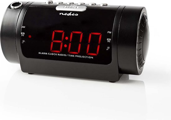 Nedis Digitale Wekkerradio Met Display Led Van 0,9"" Fm Dubbel Alarm Sluimeren - Zwart