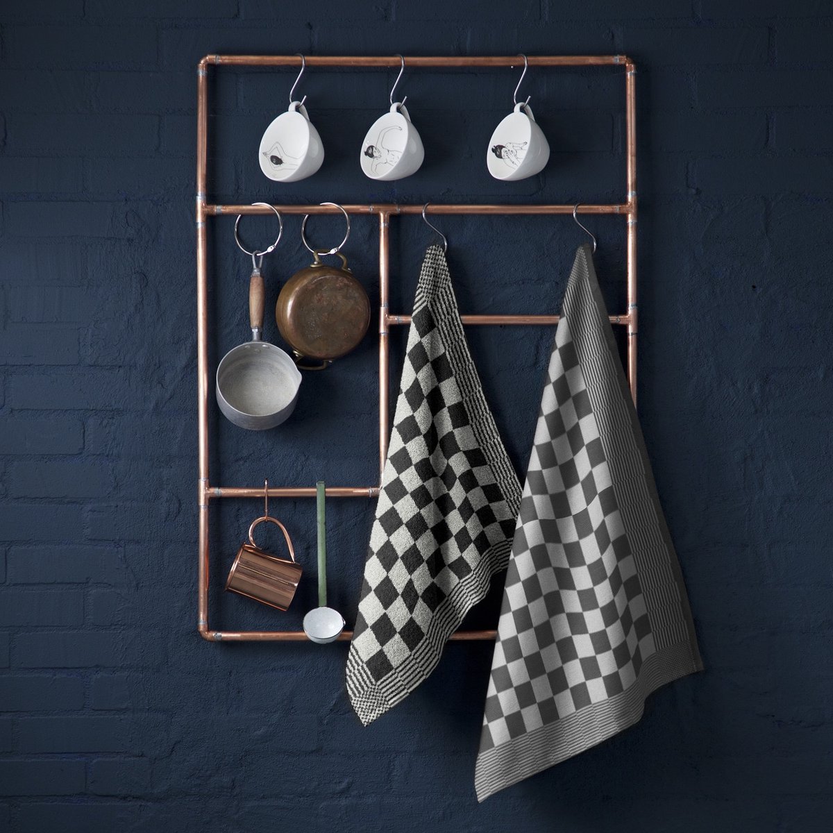 DDDDD Barbeque Keukendoek (Set Van 6) - 100% Katoen - Black - Zwart