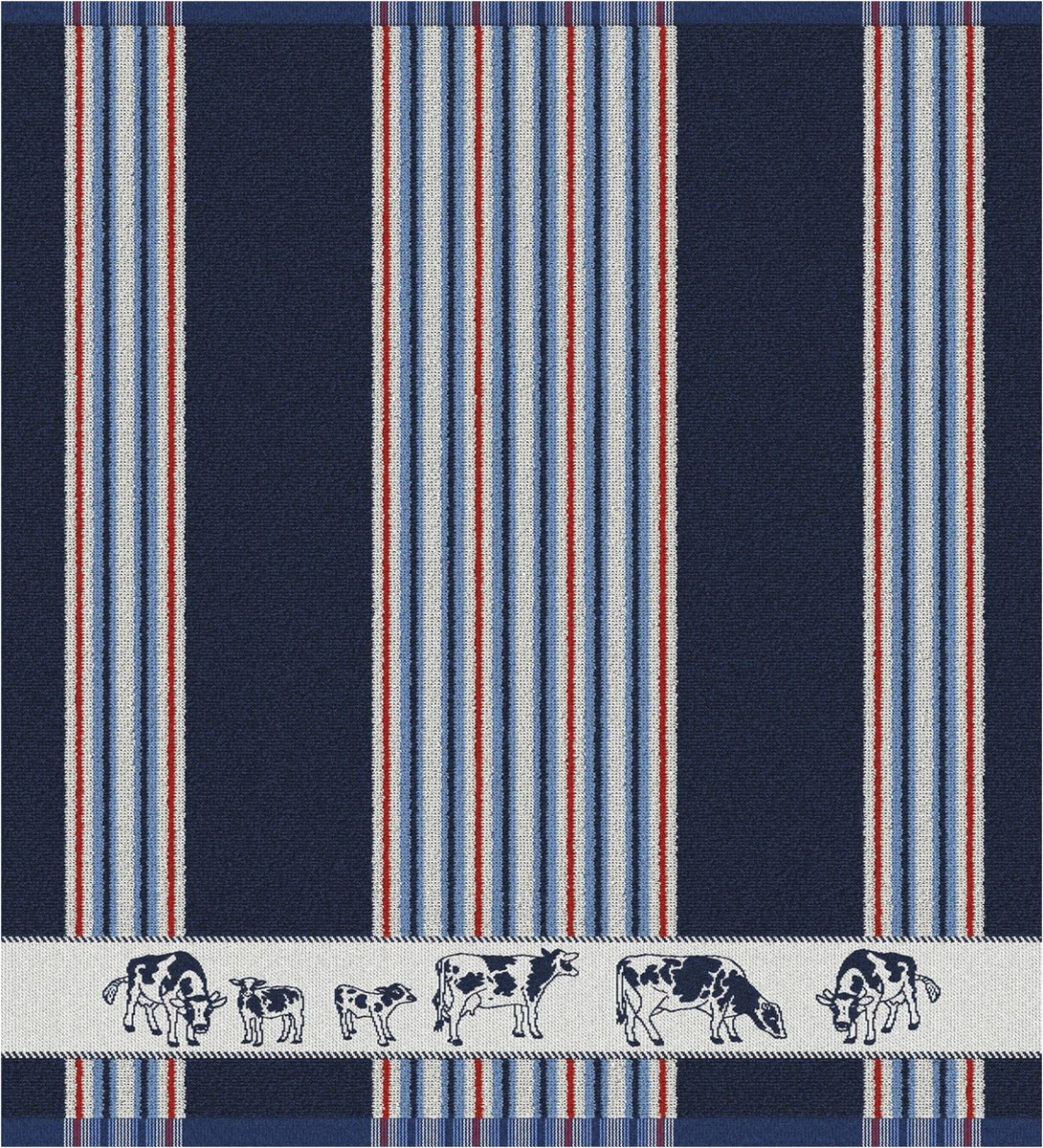 DDDDD Friesian Keukendoek (Set Van 6) - 100% Katoen - Blue - Blauw