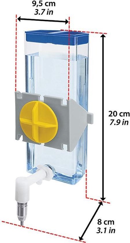 Ferplast Drinkflesje Sippy Medium - Waterfontein - 300 ml - Blauw