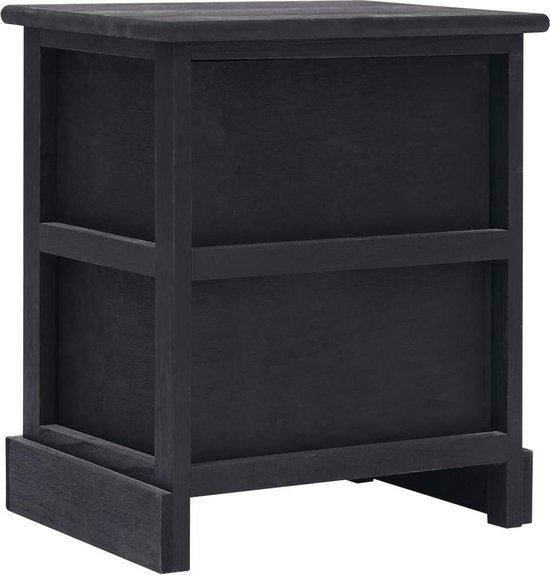 Vidaxl Nachtkastje 38x28x45 Cm Paulowniahout - Zwart