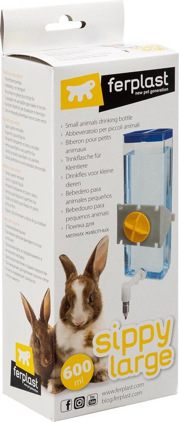 Ferplast Drinkflesje Sippy Large - Waterfontein - 600 ml - Blauw