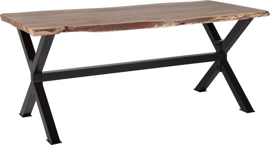 Beliani Valbo Eettafel Acaciahout 95 X 180 Cm - Bruin