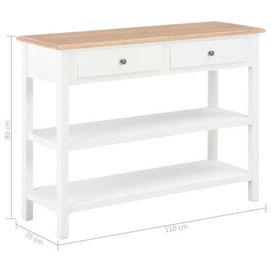 Vidaxl Dressoir 110x35x80 Cm Mdf - Wit