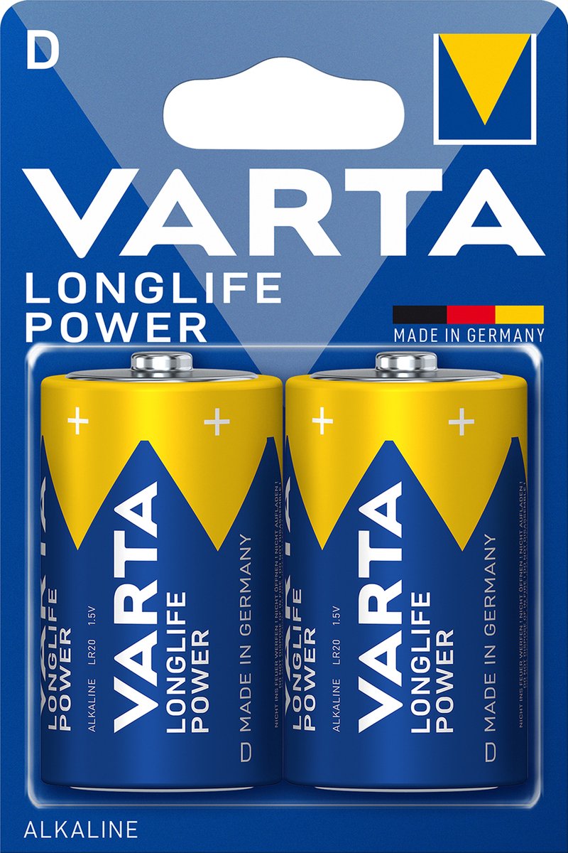Varta High Energie D Batterijen - 2 Stuks - Blauw