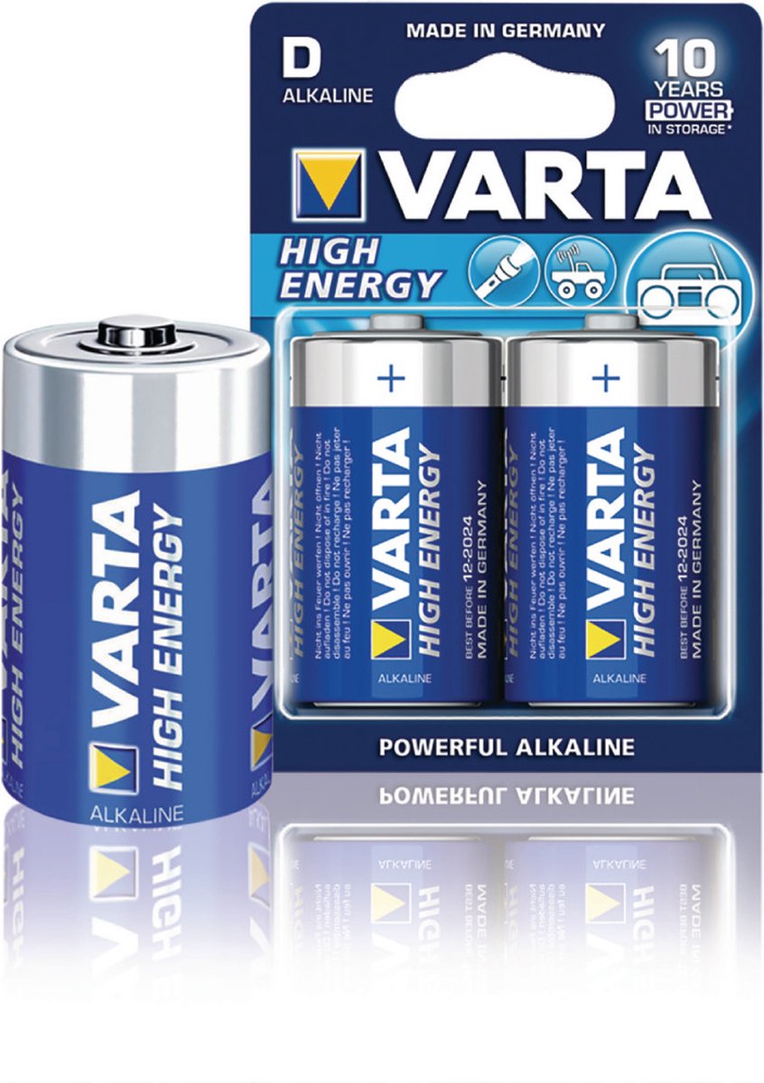 Varta High Energie D Batterijen - 2 Stuks - Blauw