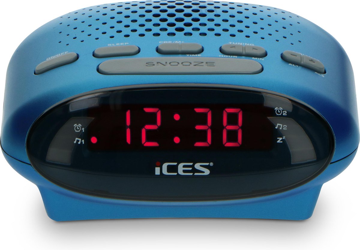 Lenco Fm Wekkerradio Ices Icr-210 Blue - Blauw