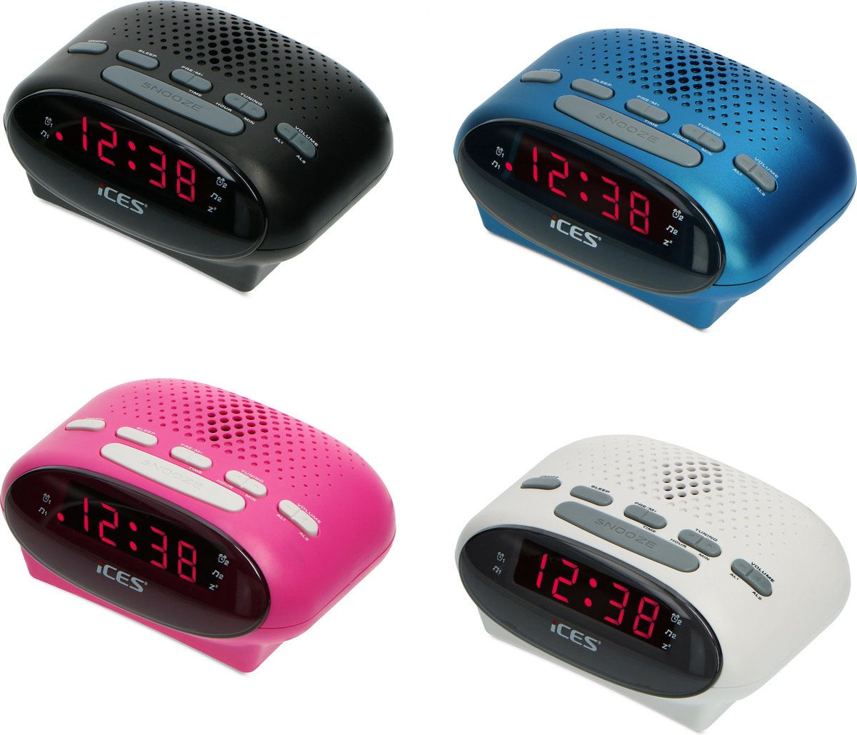 Lenco Fm Wekkerradio Ices Icr-210 Blue - Blauw